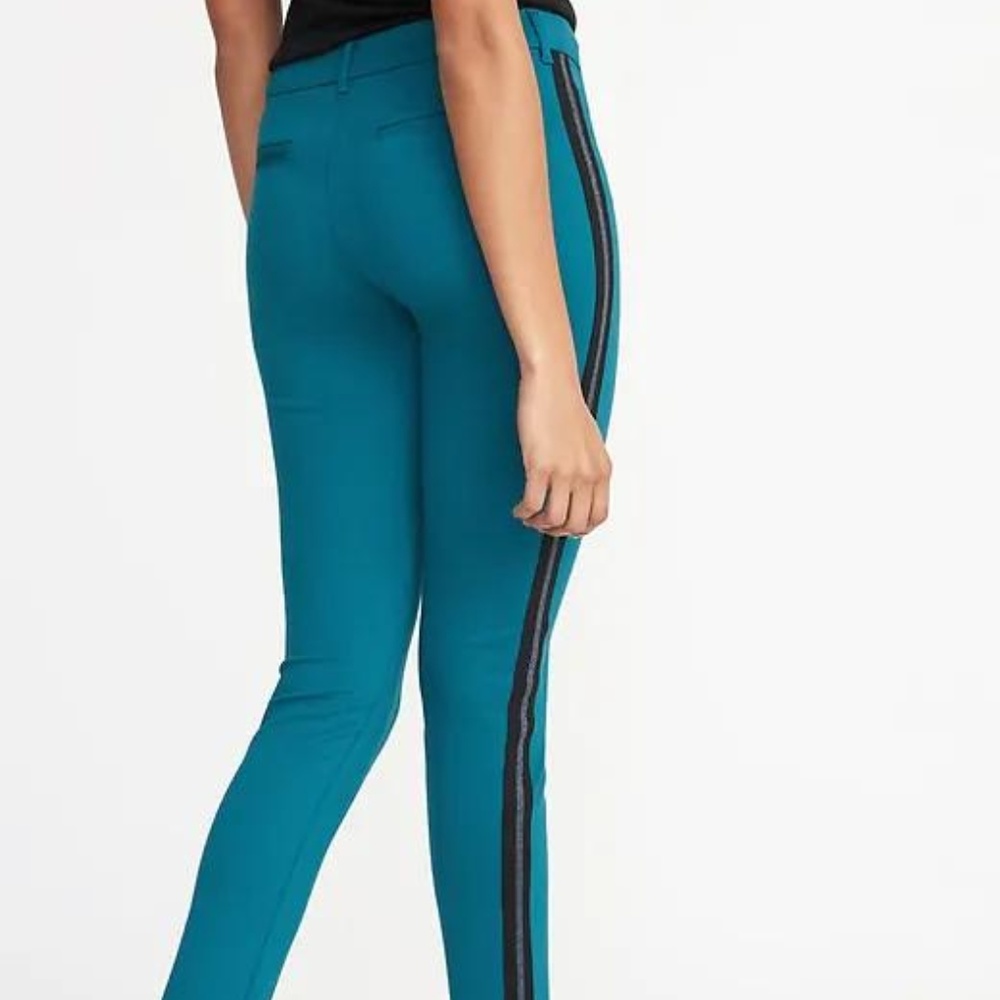 Mid-Rise Ponte-Knit Side-Stripe Pixie Ankle Pants - Picture 3 of 7